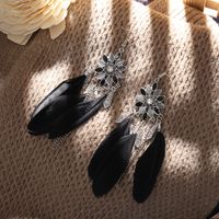 Retro Chain Tassel Feather Jewelry Creative Long Earrings Wholesale sku image 4