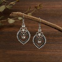 New Water Drop-shaped Full Diamond Fashion Ball Alloy Earrings sku image 2