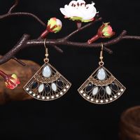 1 Pair Ethnic Style Sun Alloy Plating Inlay Beads Women's Drop Earrings sku image 16