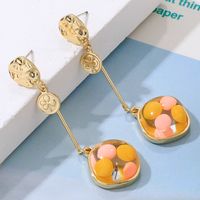 Creative Cute Resin Color Beads Pendant Earrings main image 1