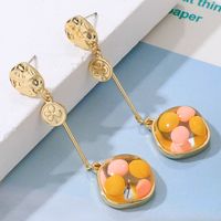 Creative Cute Resin Color Beads Pendant Earrings main image 2