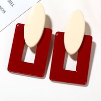 Geometrische Rechteckige Acryl-ohrringe Koreanische Ohrringe In Kontrastfarbe sku image 1