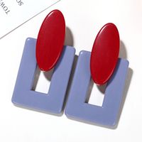 Geometrische Rechteckige Acryl-ohrringe Koreanische Ohrringe In Kontrastfarbe sku image 2