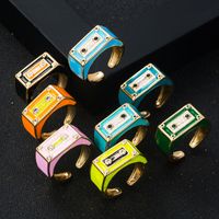 Fashion New Robot Dripping Oil Metal Opening Adjustable Copper Ring Accessories main image 2