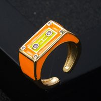 Fashion New Robot Dripping Oil Metal Opening Adjustable Copper Ring Accessories main image 3
