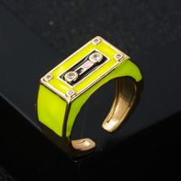 Fashion New Robot Dripping Oil Metal Opening Adjustable Copper Ring Accessories main image 4