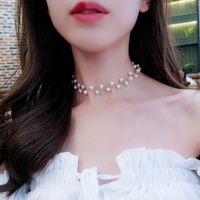 Female Lace Collarbone Neck Jewelry Neckband Collar Simple Metal Necklace Pearl main image 6