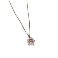 Fashion Titanium Steel Rotating Flower Micro-encrusted Diamond Necklace main image 4