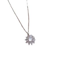 Fashion Titanium Steel Full Diamond Snowflake Necklace Clavicle Chain main image 5