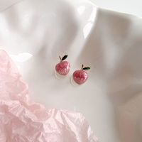 Peach Shaped Cute Fashion Simple Oil Drop Nectarine Earrings main image 3