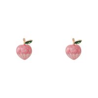 Peach Shaped Cute Fashion Simple Oil Drop Nectarine Earrings main image 6