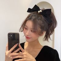 Autumn And Winter Red Big Bow Sweet Top Back Head Clip Hair Accessories main image 2