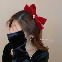 Autumn And Winter Red Big Bow Sweet Top Back Head Clip Hair Accessories main image 4