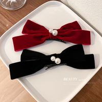 Autumn And Winter Red Big Bow Sweet Top Back Head Clip Hair Accessories main image 5