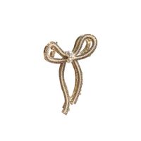 Diamond-encrusted Pearl Bow Grab Clip Hair Accessories main image 6