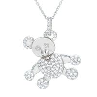 Korean New Diamond-encrusted Heart Bear Pendant Copper Necklace main image 3