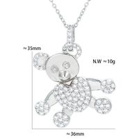 Korean New Diamond-encrusted Heart Bear Pendant Copper Necklace main image 6