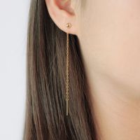 Fil D'oreille Long Pompon Vintage En Gros Boucles D'oreilles Longues Boule En Acier Inoxydable En Gros main image 2