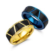 إكسسوارات خاتم من الفولاذ المقاوم للصدأ بلون ذهبي كلاسيكي بسيط main image 4