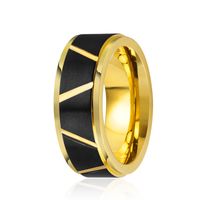 Simple Classic Gold Contrast Color Stainless Steel Ring Accessories main image 5