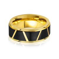 Simple Classic Gold Contrast Color Stainless Steel Ring Accessories main image 6
