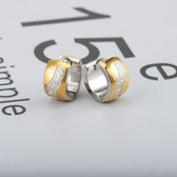 Simple Double Sided Stainless Steel Great Wall Pattern Earrings Wholesale main image 5