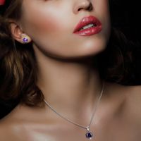 Mode En Acier Inoxydable Collier Boucles D&#39;oreilles Ensemble Zircon Itanium Acier main image 3