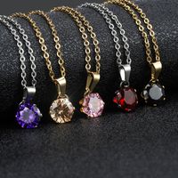 Mode En Acier Inoxydable Collier Boucles D&#39;oreilles Ensemble Zircon Itanium Acier main image 4