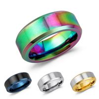 Stainless Steel Colorful Rings Men's Simple Titanium Steel Rings Accessories main image 1