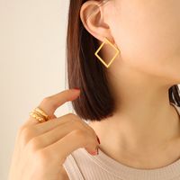 Fashion Simple Geometric Titanium Steel Three-layer Earrings Wholesale main image 5