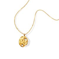 Fashion Retro Hollow Irregular Pendant Plated 18k Gold Necklace main image 3