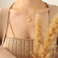 Fashion Retro Hollow Irregular Pendant Plated 18k Gold Necklace main image 5