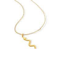 Fashion Snake-shaped Pendant Retro Titanium Steel Plated 18k Gold Necklace main image 3