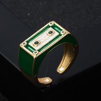 Fashion New Robot Dripping Oil Metal Opening Adjustable Copper Ring Accessories sku image 2