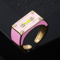 Fashion New Robot Dripping Oil Metal Opening Adjustable Copper Ring Accessories sku image 5
