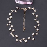 Pearl Clavicle Chain Women's Neck Strap Simple Short Necklace sku image 1