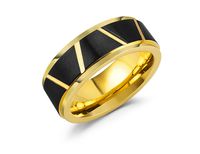 Simple Classic Gold Contrast Color Stainless Steel Ring Accessories sku image 1