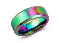 Stainless Steel Colorful Rings Men's Simple Titanium Steel Rings Accessories sku image 5