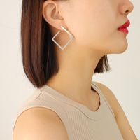 Fashion Simple Geometric Titanium Steel Three-layer Earrings Wholesale sku image 1