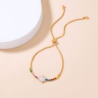 Popular Fashion Plum Shape Multicolor Zircon Adjustable Venetian Bracelet Jewelry sku image 1