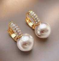 New Trendy Fashion Simple Pearl Copper Ear Stud Ear Buckle Wholesale main image 1