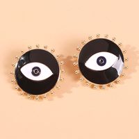 Vintage Contrast Color Alloy Oil Dripping Devil's Eye Earrings Wholesale main image 3
