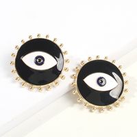 Vintage Contrast Color Alloy Oil Dripping Devil's Eye Earrings Wholesale main image 7