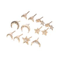 Creative Stars And Moon Rhinestone 6 Pairs Stud Earrings Set Wholesale main image 5