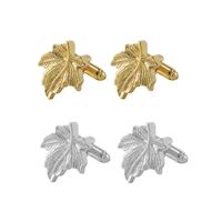New Leaf Men's Cufflinks Simple Maple Leaf Metal Cufflinks Buttons Clothing Accessories main image 4