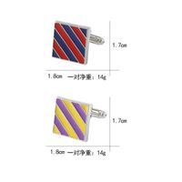 New Striped Square Metal Cufflinks Alloy Dripping Oil Men's Cuff Nails main image 3