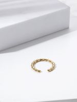 Fashion 2022 Simple Stainless Steel 18k Gold Plated Peas Open Ring main image 3