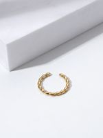 Fashion 2022 Simple Stainless Steel 18k Gold Plated Peas Open Ring main image 5