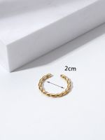 Fashion 2022 Simple Stainless Steel 18k Gold Plated Peas Open Ring main image 6