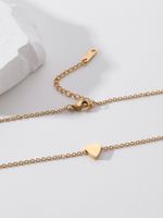 Fashion Stainless Steel 18k Gold Plated Solid Heart Pendent Necklace main image 4